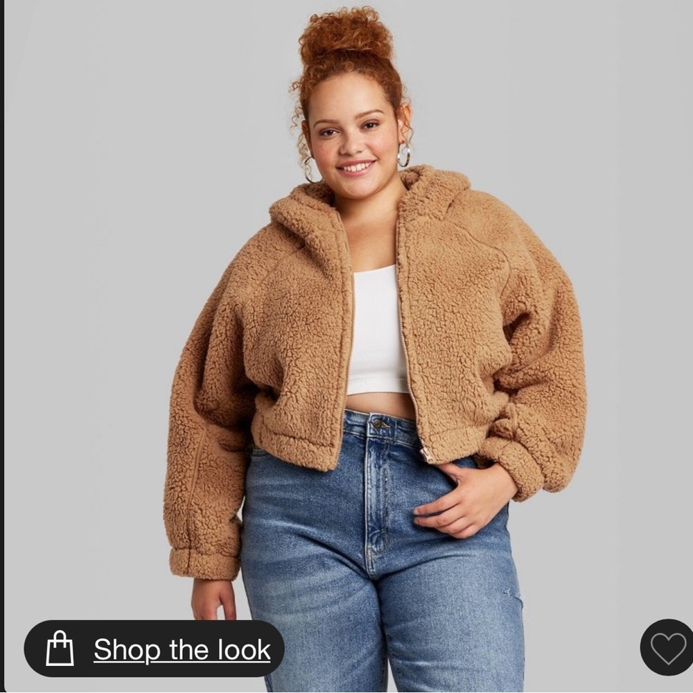 Women's Faux Shearling Full Zip-Up Sweatshirt - Wild Fable™